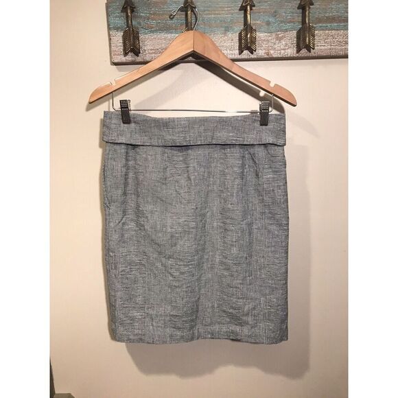 Anthropologie Cordelia Fold Over Skirt Static Print Pockets Sz 2 Black White - Picture 5 of 8